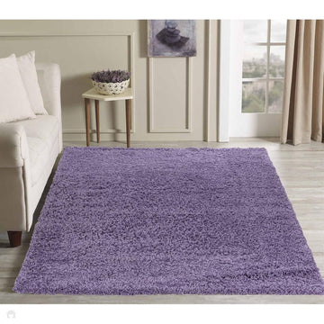 Oxford OXF00 Plain Plush Soft Stain-Resistant Textured Polypropylene Shaggy Lilac Rug-Desire Rugs-Rug Love - The Most Loved Rug Store